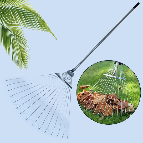 115 - 152 CM Rake for Gardening, Stainless Steel Telescopic Garden Rake for Quick Clean Up of Lawn and Yard, Adjustable Rake Claws Spacing Garden Broom with Long Handle for Clean Leaves (MOQ : - 12 pc) - homeshop24.in - Best Price & Offers