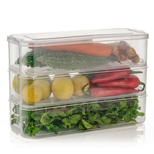 3 Fridge Storage Container, Fridge Organizer with Lid Stackable Fridge Storage Containers Plastic Freezer Storage Containers for Fish, Meat, Vegetables, Fruits, Pack of 3pcs, 1500ML Approx - homeshop24.in - Best Price & Offers