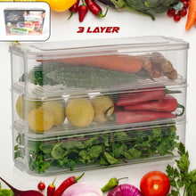 3 Fridge Storage Container, Fridge Organizer with Lid Stackable Fridge Storage Containers Plastic Freezer Storage Containers for Fish, Meat, Vegetables, Fruits, Pack of 3pcs, 1500ML Approx - homeshop24.in - Best Price & Offers