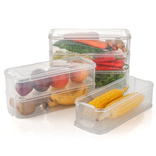 3 Fridge Storage Container, Fridge Organizer with Lid Stackable Fridge Storage Containers Plastic Freezer Storage Containers for Fish, Meat, Vegetables, Fruits, Pack of 3pcs, 1500ML Approx - homeshop24.in - Best Price & Offers