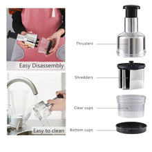 Food Cutter, Multifunctional Stainless Steel Blade Onion Cutter Food Vegetable Cutting Tool Home Kitchen Accessory, Vegetable Onions Garlic Nuts Salads Hand Chopper Kitchen - homeshop24.in - Best Price & Offers