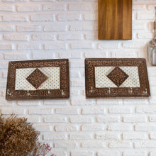 Handicraft Meenakari Wooden keyholder | Wall Hanging Key Holder Style for Your Home Decor & Gift Keys Stand for Entryway, Kitchen, Office, Bedroom Decorative Keys Organizer keyholder (2 Pc Set) - HomeShop24 - Your Home of Quality Finds | Homeshop24.in - Best Price & Offers