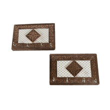 Handicraft Meenakari Wooden keyholder | Wall Hanging Key Holder Style for Your Home Decor & Gift Keys Stand for Entryway, Kitchen, Office, Bedroom Decorative Keys Organizer keyholder (2 Pc Set) - HomeShop24 - Your Home of Quality Finds | Homeshop24.in - Best Price & Offers