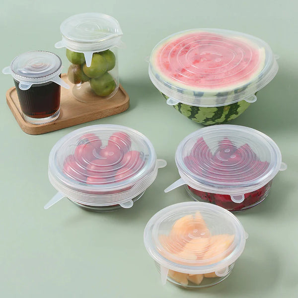 Multipurpose Silicone Lid - Reusable & Microwave Safe (Pack of 6)