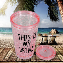 Plastic Creative Cold Drink Cup, Reusable Tea Coffee Tumbler with Lid and Straw, Double Wall Plastic Drinking Sport Bottle, Travel Tumbler - homeshop24.in - Best Price & Offers