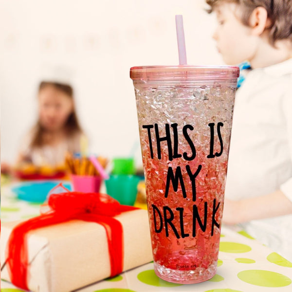 Plastic Creative Cold Drink Cup, Reusable Tea Coffee Tumbler with Lid and Straw, Double Wall Plastic Drinking Sport Bottle, Travel Tumbler - homeshop24.in - Best Price & Offers
