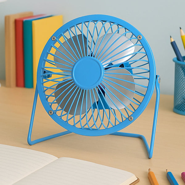USB Table Desk Personal Metal Electronic Fan, Compatible with Computers, Laptops, Student Dormitory, Suitable For Office, School Use (1 Pc) - homeshop24.in - Best Price & Offers