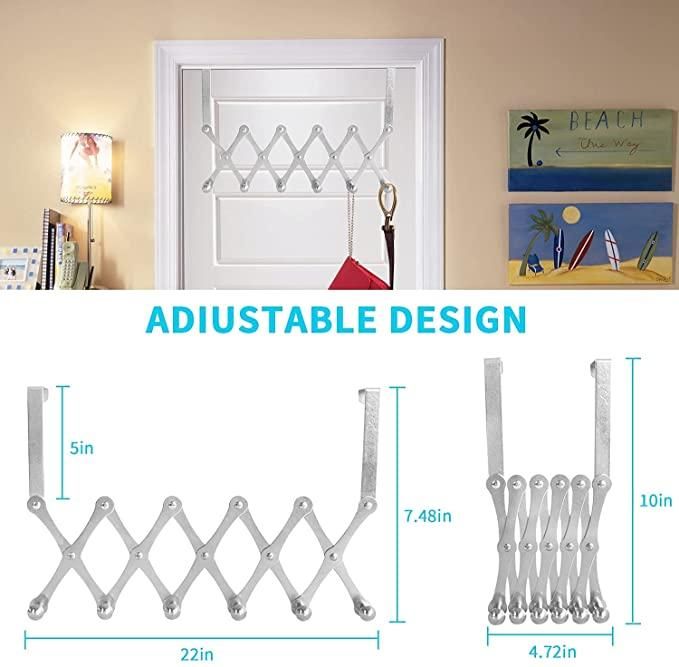 Stainless Steel 6-Hook Flexible Door Hanger