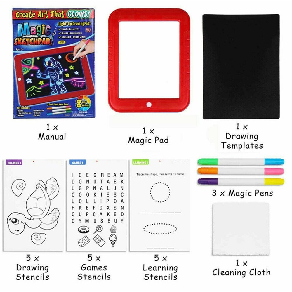 Magic Pad with LED Glow Tablet (Draw, Sketch or Doodle)